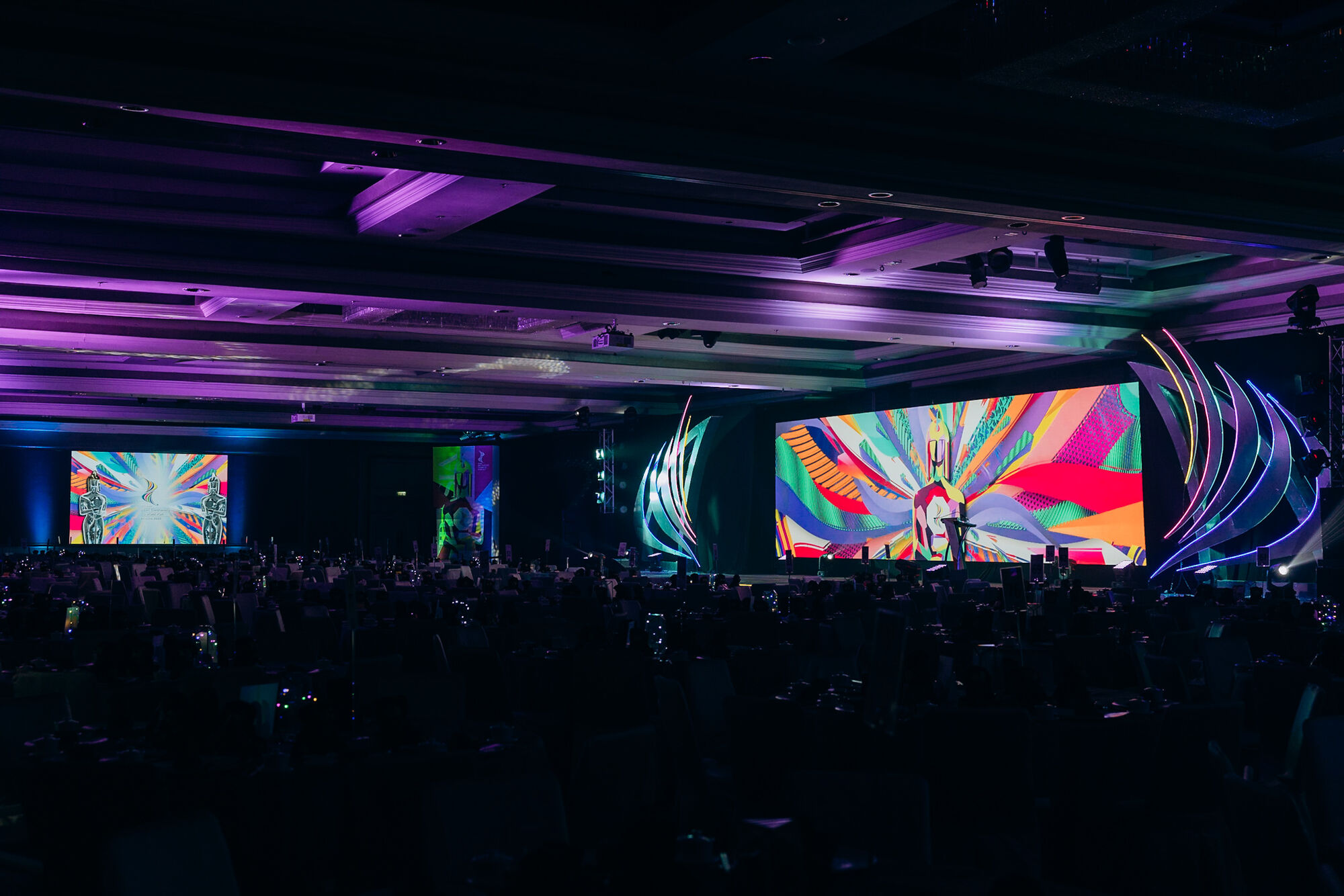 Award show stage with LED screens and audience in Bangkok